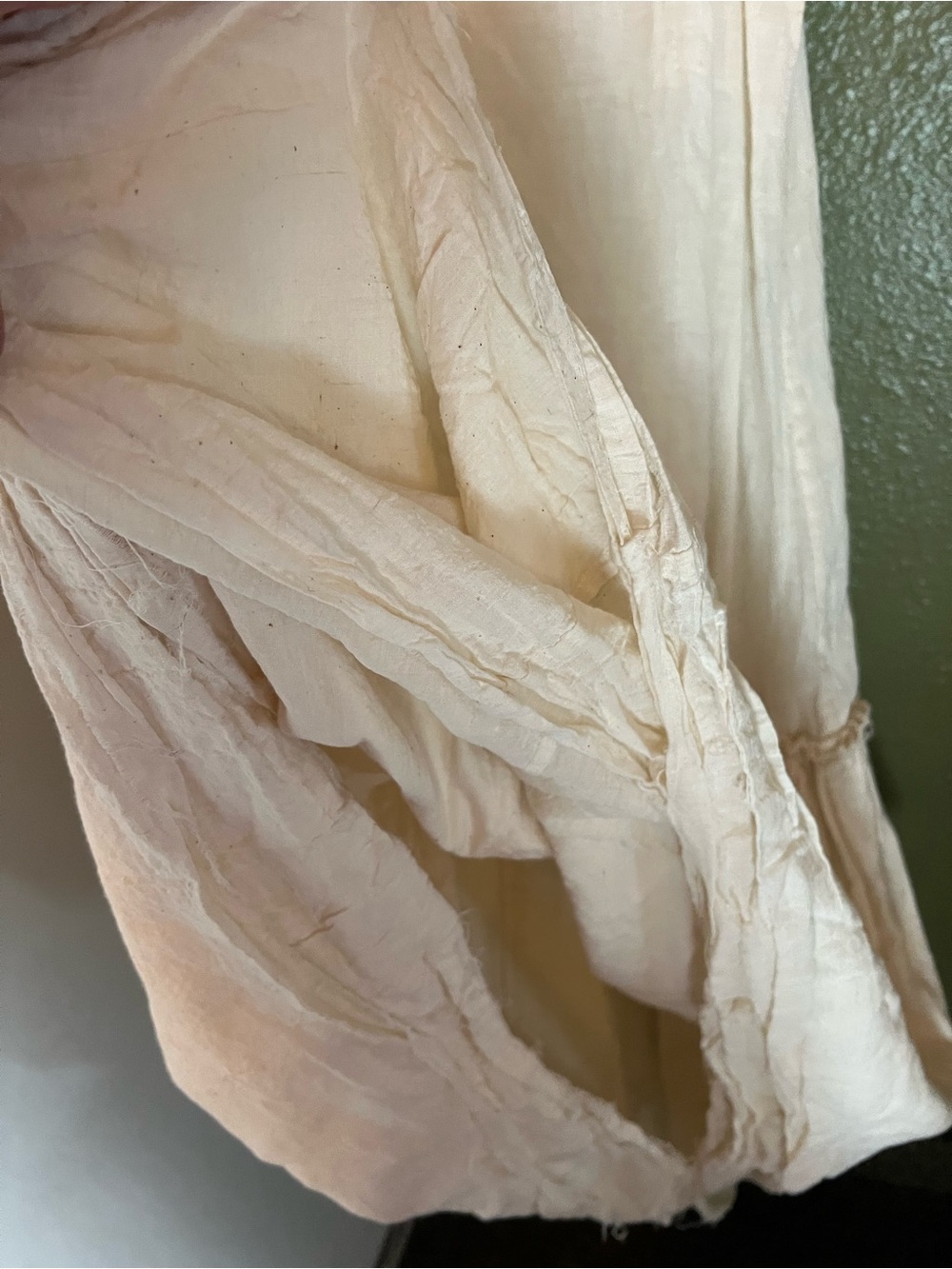 NWT Auntie Oti Natural Ruffle Slip Lightweight Sheer Midi Dress Ruffle Hem Sz S - Picture 7 of 7